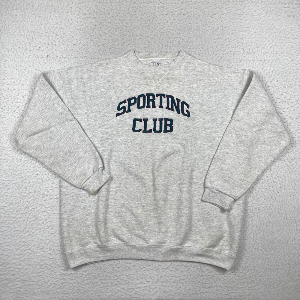 Santee Sweatshirt Mens XL Gray Sporting Club Heavyweight Vintage 90s Sporty